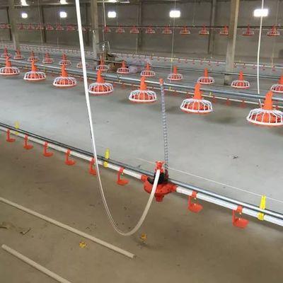 Broiler Kümes Hayvanları Tarım Makinesi Galvanizli Çelik Tava Besleyici Sistemi Dia45mm